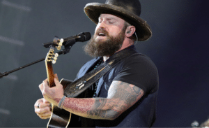 Photo of country music musician Zac Brown performing in concert.