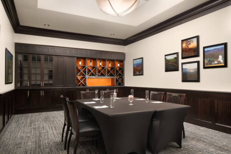 table set in a private dining area of the restaurant